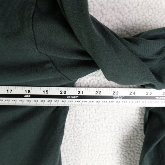 Ben Davis Shirt Womens Large Green Long Sleeve Crew Heavyweight Cotton Pocket - Picture 6 of 9